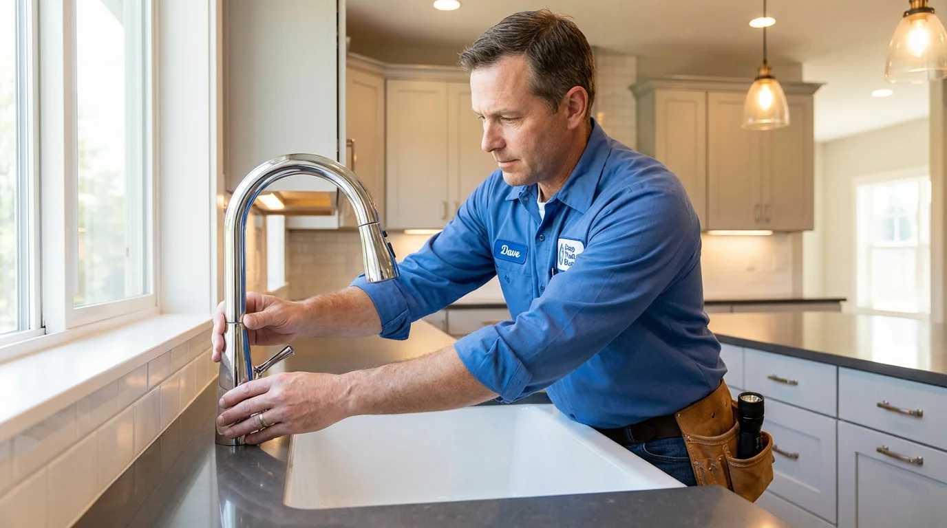 Kitchen faucet installation by Johns Plumbing LLC in Hopkins